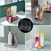 Boîte de rangement en acrylique moderne pour bureau, organisateur de bureau avec trois compartiments pour stylos, télécommandes, cosmétiques, fournitures de bureau