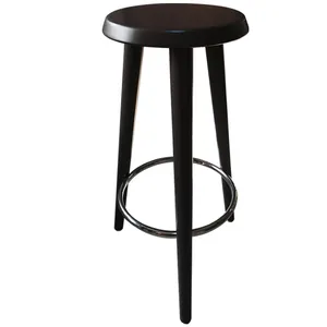 Modern Design Wood Lacquer 3-leg High Chair Bar Stool for Kitchen Restaurant and Hotel