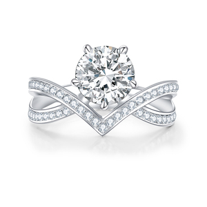 แหวนเพชรสำหรับงานแต่งงานทองคำ14K/18K แหวนเพชรโตในห้องทดลองหรูหราได้รับการรับรองสำหรับงานแต่งงานสีเขียวมรกต - Product Image 2