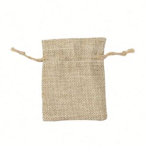 กระเป๋าผ้าฝ้ายลินินแบบหูรูดกระเป๋าผ้าใบแคนวาสพิมพ์โลโก้ - Product Image 1