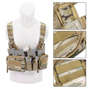 Gilet tactique Molle d'extérieur à prix de gros, conception multi-poches personnalisée, pochette à chargeur à dégagement rapide, fabriqué en nylon durable - Product Image 3