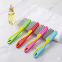 Peigne anti-poux professionnel en acier inoxydable avec manche en plastique écologique, sûr pour les chiens et les enfants, facile à utiliser