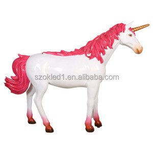 Personalizzare decorativo all'aperto impermeabile Festival Festival parco centro commerciale ornamento di natale rosa unicorno statua in fibra di vetro - Product Image 3