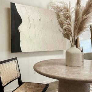 Venta al por Mayor de Arte Abstracto en Blanco y Negro, Serie de Figuras Minimalistas, Arte Pintado a Mano, Decoración de Interiores para el Hogar y Hoteles - Product Image 1