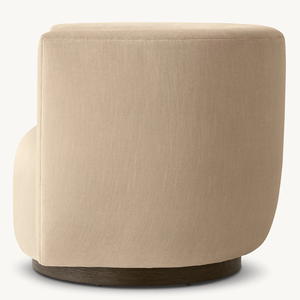 Sofá individual giratorio con base de roble, reposabrazos de tela para sala de estar informal, sillón moderno de café suave para dormitorio - Product Image 2