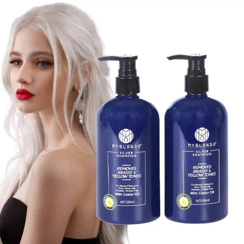 300ml tóc màu tím dầu gội đầu cho màu xám Blonde Thuốc nhuộm tóc decolored nhẹ xây dựng mịn bóng chăm sóc tóc