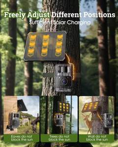 Caméra de chasse solaire WiFi BT CMOS 1080P 48MP, caméra de surveillance 5200mAh rechargeable, vision nocturne 65ft, détection de mouvement, étanche IP66 - Product Image 3