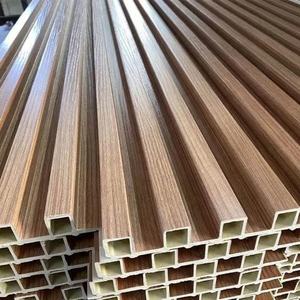 Panneaux muraux intérieurs en bois 3D d'usine, panneaux muraux cannelés, grain de bois, <span class=keywords><strong>PVC</strong></span> 3D, panneau mural WPC - Product Image 3