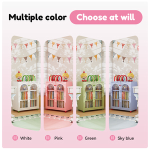 Libreria Moderna in Acciaio Rosa Arrotondato, Ecologica e Portatile, Sicura per Camere dei Bambini, Camere da Letto, Soggiorni, Hotel e Appartamenti - Product Image 6