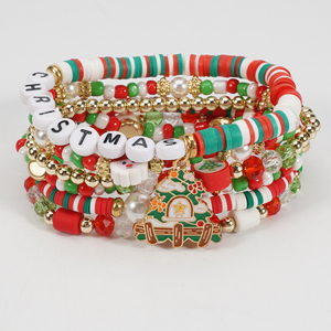 2025 New Giáng Sinh Vòng Đeo Tay Cho Phụ Nữ Người Tuyết <span class=keywords><strong>Xmas</strong></span> <span class=keywords><strong>Tree</strong></span> Trang Trí Nội Thất Elk Bông Tuyết Stretchy Vòng Đeo Tay Dễ Thương Giáng Sinh Vui Vẻ Quà Tặng - Product Image 5