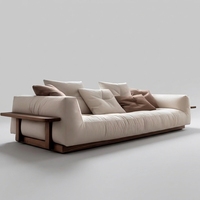 Nouveau canapé monoplace de salon en noyer noir massif de style chinois, design moderne minimaliste de luxe léger, ligne droite, amovible