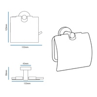Porte-rouleau de papier toilette avec étagère, porte-rouleau de papier toilette pour salle de bain, en acier inoxydable, à fixation murale, chromé
