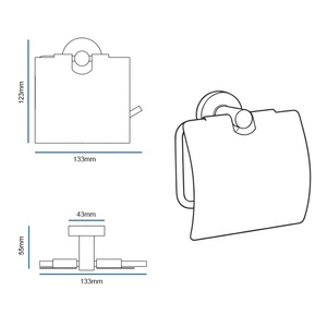 Metalique 50011-CR <span class=keywords><strong>Portarotolo</strong></span> per Carta Igienica con Mensola, Supporto per Rotolo di Carta Igienica da Bagno in Acciaio Inox Montato a Parete, Cromato - Product Image 4