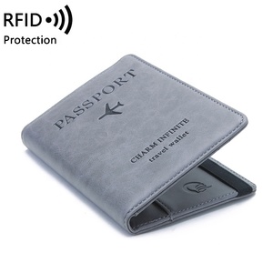 Portefeuille de <span class=keywords><strong>luxe</strong></span> pour passeport en cuir avec blocage RFID, en matériau PU élastique, pour la famille - Product Image 4