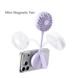 Ventilatore Portatile Pieghevole con Ventosa Magnetica e Batteria Ricaricabile, Regalo Promozionale OEM, Facile da Trasportare, Ventilatore di Raffreddamento K00 - Product Image 2