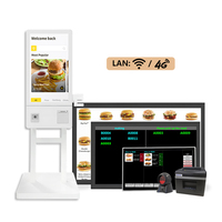 Fastfoodood libre-service au détail écran tactile Pos commande file d'attente billet prenant Kiosque Machine Restaurant système de commande pour Restaurant