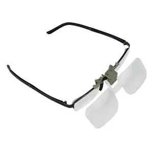 STOEMI 8510 Glasses Clip-on Magnifier/ Magnifying Glass/Eyeglass Loupe with 4-piece Set-packing