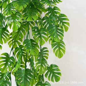 Artificial Monstera <b>Leaf</b> Vine <b>Wall</b> Hanging Green Plant Indoor Outdoor <b>Decoration</b> Soft Plastic Bouquet - Product Image 4