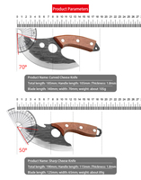 Couteau à désosser la viande Viking de poche pour la cuisine Petit couteau UlU Ensemble de couteaux de boucher russes en acier inoxydable de 5 pouces avec étui en cuir