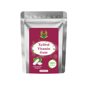 OEM ODM Gommes vitaminées au Xylitol Menthe poivrée naturelle Ginseng Caféine Vitamine B 100% Xylitol Faible teneur en sucre Vitamines Booster d'énergie - Product Image 1