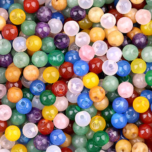 Vente en gros de pierres précieuses naturelles percées de 2.0mm, trou de bord de 10mm, perles rondes en <span class=keywords><strong>pierre</strong></span> pour bricolage, artisanat, accessoires vestimentaires - Product Image 5