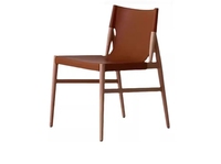 Chaise de salle à manger en bois et cuir pour restaurant italien, chaise de salle à manger de loisirs pour hôtel