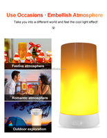 Lampe à flamme innovante avec base magnétique de charge USB Télécommande sans fil LED Flamme Effet Veilleuse Décoration