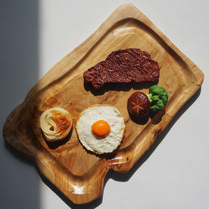 Handmade Cedar Wood Serving <b>Tray</b> Solid Color For Hotel Coffee <b>Tea</b> Dining - Product Image 1