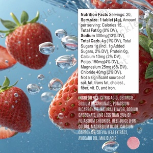 แท็บเล็ตอิเล็กโทรไลต์แบบหลอดสำหรับการดื่มเพื่อการดูแลความชุ่มชื้นแบบเชิงรุก ผลิตภัณฑ์ OEM แบรนด์ส่วนตัว  แบบเม็ดฟู่ผสมวิตามิน - Product Image 4