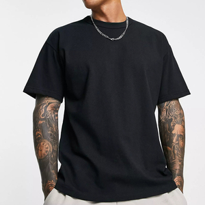 Camiseta de Hombre al por Mayor OEM con Logotipo Personalizado, Cuello Redondo, Cuello en <span class=keywords><strong>O</strong></span>, Estilo Pro Club, 100% Algodón, Hombros Caídos, Talla Grande - Product Image 2