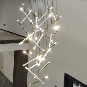 Lampadario a sospensione a soffitto moderno con decorazione per interni lampadario a Led a tubo tondo in acrilico di lusso