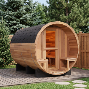 Sauna en forme de baril pour 4 à 6 personnes, best-seller en Amérique du Nord, avec chauffage Harvia, pour usage extérieur, belle maison de sauna pour la famille - Product Image 1