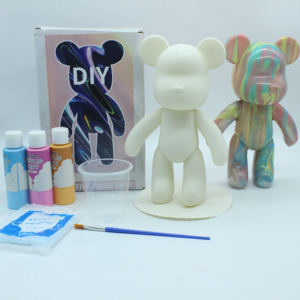 DIY <strong>White</strong> Bear Figure <strong>Acrylic</strong> <strong>Paint</strong> Set with 500ml <strong>Paint</strong> and Brushes for Canvas Glass &amp; Paper - Product Image 1