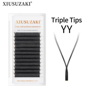 Extensiones de Pestañas Pre-fabricadas XIUSUZAKI, Abanicos Individuales al por Mayor, Pestañas YY de Triple Punta, Pestañas de Visón Sintético <span class=keywords><strong>YYY</strong></span> - Product Image 1
