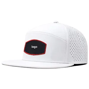 7 Panel Structured Laser Cut Hole Baseball Water Proof Embroidery Perforated Waterproof Golf Snapback Caps Hats