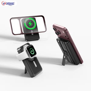 Banco de energía OEM de 5000 mAh/10000 mAh, mini cargador portátil para exteriores, con 2 cables de carga integrados, entrada tipo C, compatible con relojes. - Product Image 3