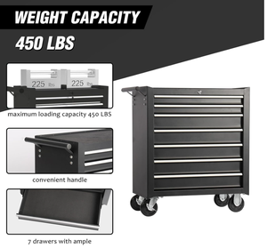 7-Drawer <strong>Metal</strong> Rolling Tool Chest with Iron Construction Locking System and Wheels <strong>Toolbox</strong> for Garage Storage - Product Image 3