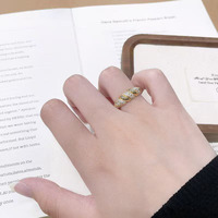 Anelli con Diamanti Alternati 'Stay Together', Diamanti Coltivati in Laboratorio, Placcati in Oro Giallo 18K, Versatili per Fidanzamento e Matrimonio, Gioielli Raffinati per Donne