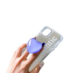 Ins love braket kantong udara ponsel gadis, soket popsocket lipat bisa ditarik bingkai pendukung canggih desktop malas