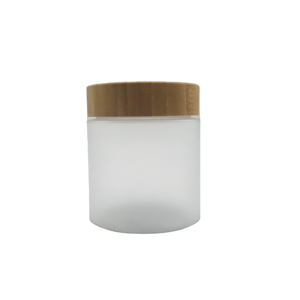 Frosted <b>Plastic</b> Cosmetic <b>Jar</b> 150ml Round Screw Top Bamboo <b>Lid</b> PP Material - Product Image 5