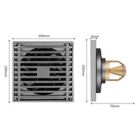 Filtre désodorisant tout en cuivre pour drain de sol, lévitation magnétique, design moderne et simple, salle de bain, douche, grande capacité