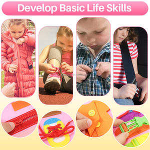 Venta al por mayor de juguete Montessori amigable para viajes, tablero de juego de actividad ocupada de fieltro con fabricante para dibujar - Product Image 4