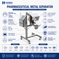 Séparateur de métaux à chute libre pour produits pharmaceutiques, sensibilité Fe 0,3 mm, détecteur de pipeline en acier inoxydable IP66 pour comprimés, capsules et granulés
