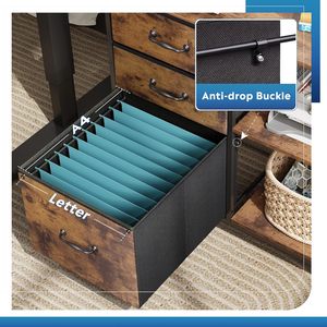 Trang chủ Văn phòng lưu trữ Kệ vải bên Tủ hồ sơ gỗ 3 ngăn kéo di động Tủ tập tin cán máy in đứng - Product Image 5