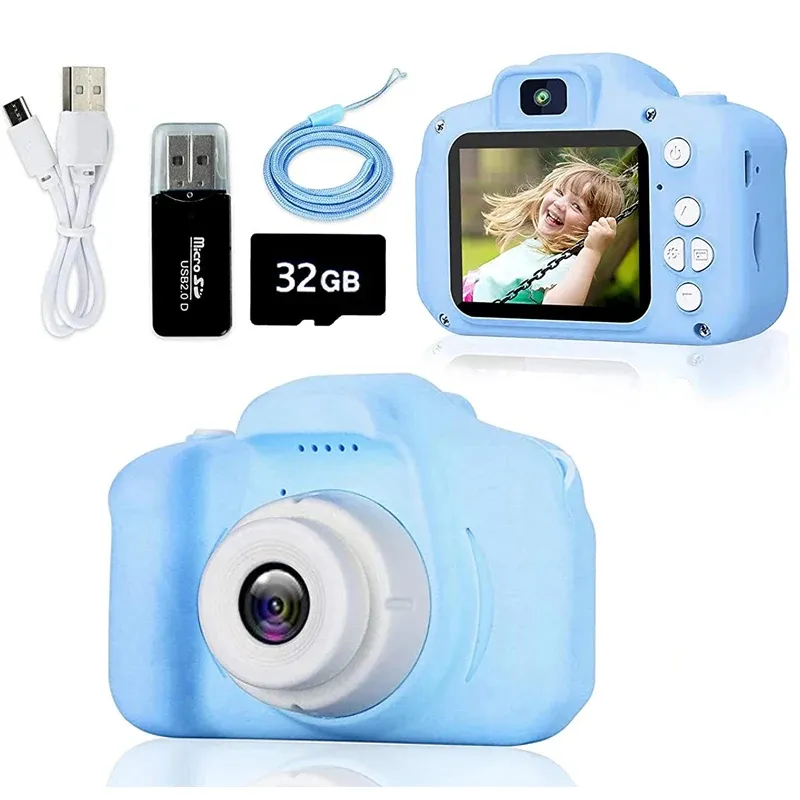 X200かわいい子供カメラキッズ教育玩具子供赤ちゃん誕生日デジタルカメラ1080Pビデオカメラ女の子への無料ギフト付き