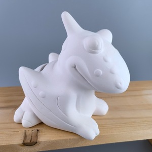 Dinossauro branco Unicórnio Animal Argila Gesso Bonito e Criativo Cerâmica Diy Brinquedo Infantil Pintado Graffiti Figura de Ação Boneca