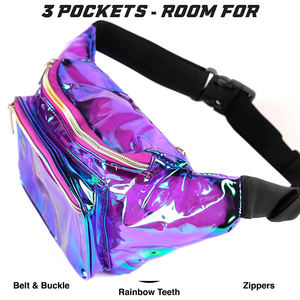 Logotipo personalizado impreso transparente señoras hombres chica moda cinturón mujeres holográfica <span class=keywords><strong>riñonera</strong></span> al por mayor viaje deporte riñoneras - Product Image 3