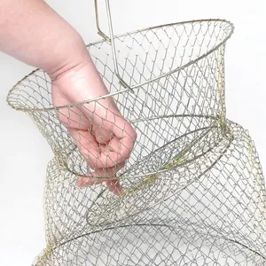 Cesta de pescado de alambre, equipo de pesca al por mayor, cesta de pescado de alambre de hierro, red para mantener el pescado, equipo de pesca de cangrejo - Product Image 4