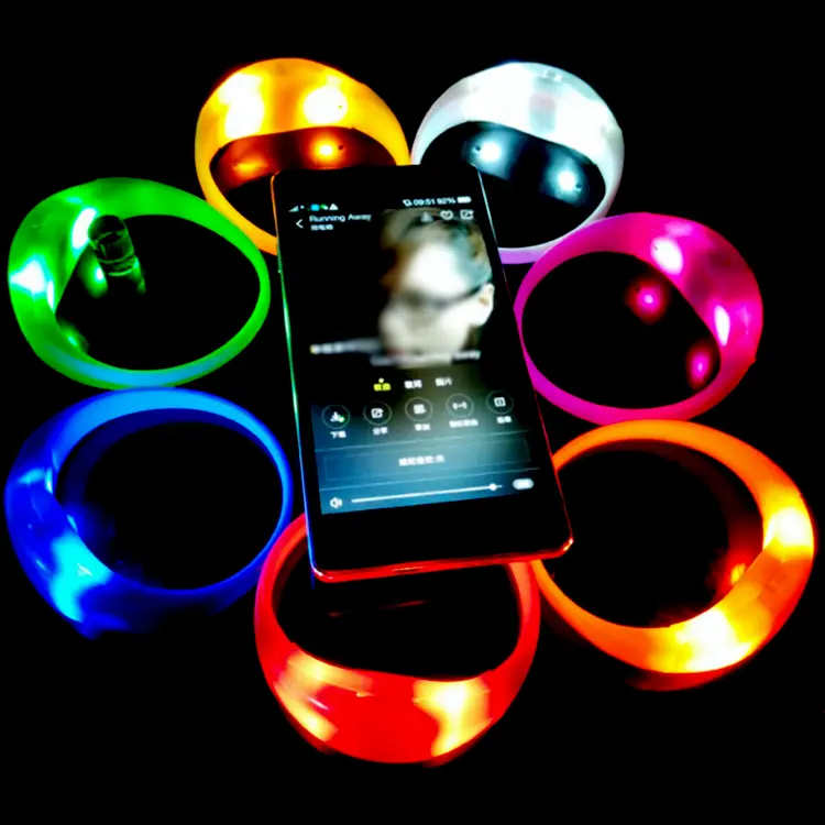New Festive Atmosphere Shiny Bracelet Wireless Voice Activated Music Flashing Light Led Wriststrap