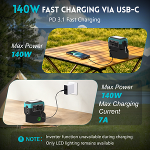 อินเวอร์เตอร์คลื่นไซน์บริสุทธิ์ 240W สำหรับ<span class=keywords><strong>แบ</strong></span><span class=keywords><strong>ต</strong></span>เตอรี่ <span class=keywords><strong>Makita</strong></span> 18V พร้อมเ<span class=keywords><strong>ต</strong></span>้ารับ AC 120V และพอร์ต USB-C สำหรับ<span class=keywords><strong>ใช้</strong></span>ในบ้าน แคมป์ปิ้ง และเดินป่า - Product Image 5